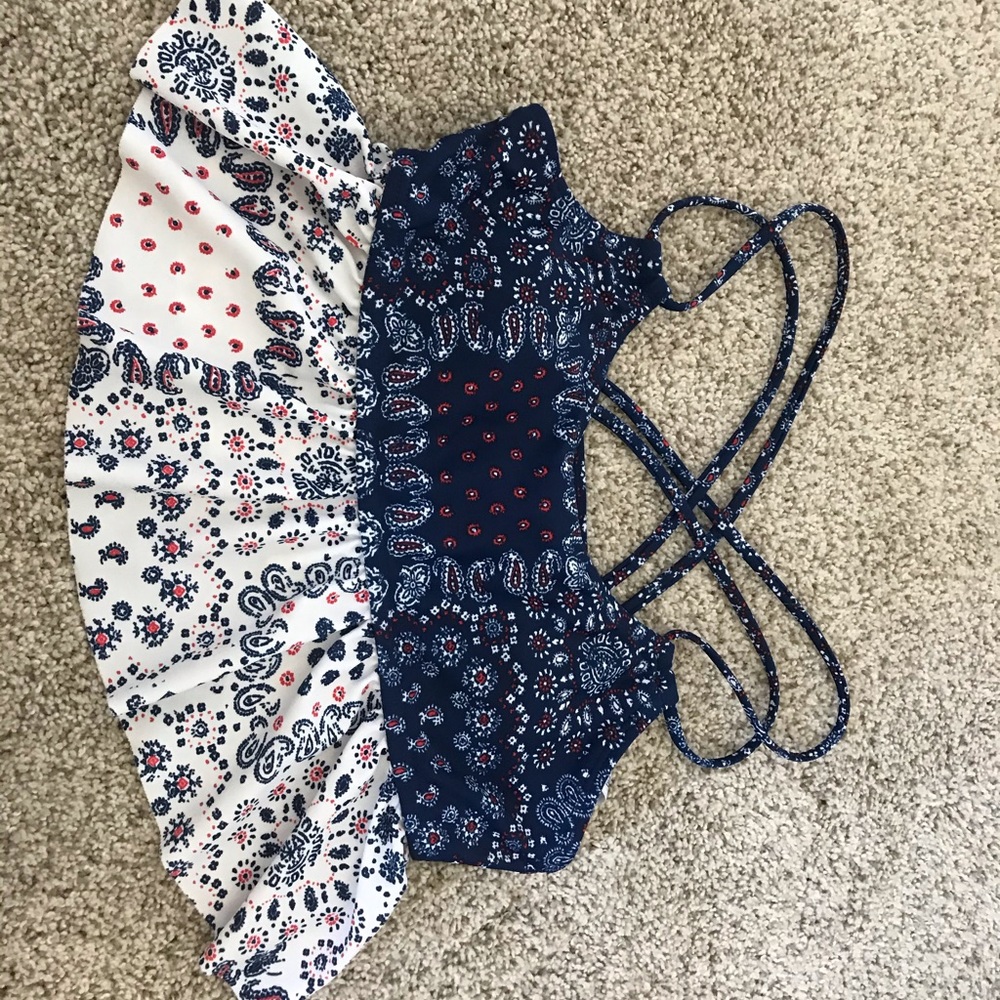 Old Navy, navy blue and white bikini